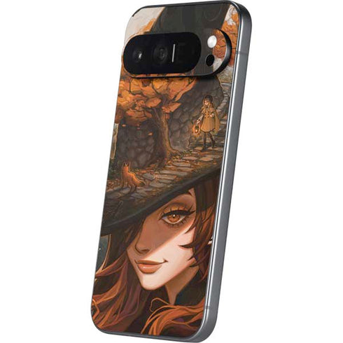Halloween Pumpkin Witch with Fox by Ivy Dolamore Pixel 9 Pro XL Skin